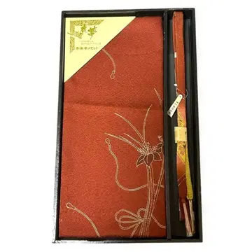 오비 장식 천 허리띠 세트 금실 포함 녹슨 주홍색