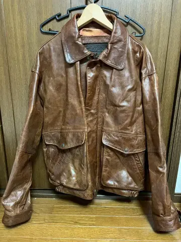 GENUINE 가죽 자켓 헤비웨이트 남성용 L 브라운 브라운