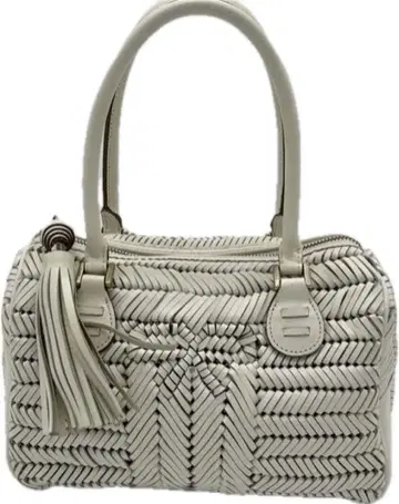 [ 레어 ] 안야 힌드마치 미니 보스턴 백 화이트 인트레차트 새상품급