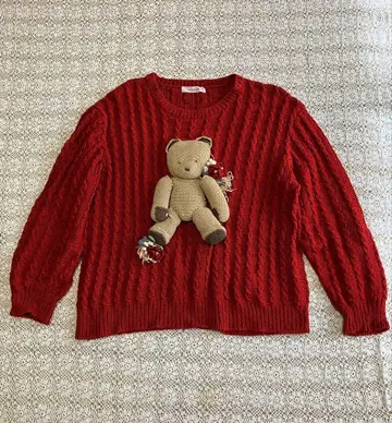 새상품급 WONDETRFUL WORDE 카네코 이사오 손뜨개질 곰 니트