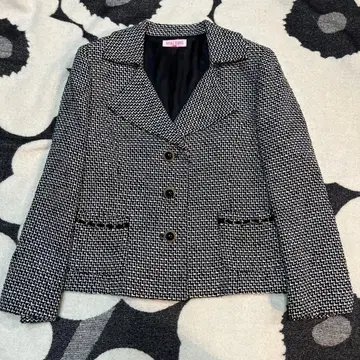 새상품급! YUKI TORII 테일러드 자켓 블랙 화이트 트위드