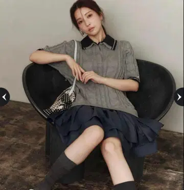 Apuweiser-riche 케이블 스키퍼 레이어드 미니 원피스