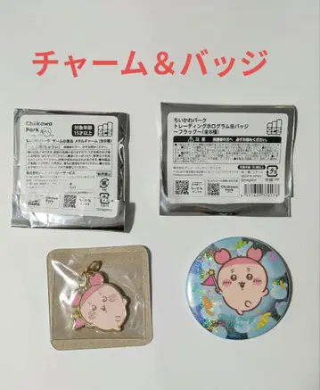 치이카와 파크 참 & 배지 세트 헌책방 카니짱