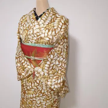 워셔블 기모노 가을 코몬 잎 단풍 손바느질