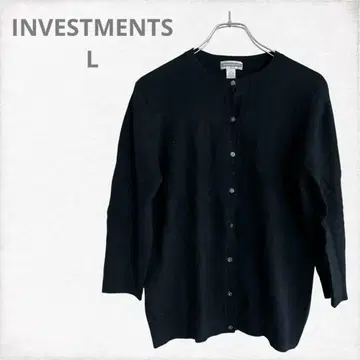 INVESTMENTS 캐시미어 블랙 가디건 L