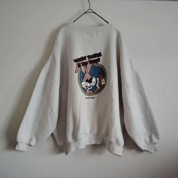 gleam 그리움 백 스페이스 캐릭터 스웨트 셔츠 그레이