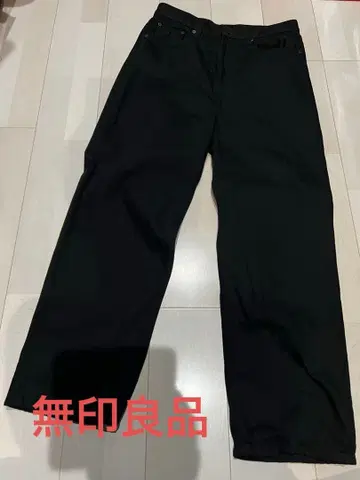 무인양품 와이드 스트레이트 데님 블랙