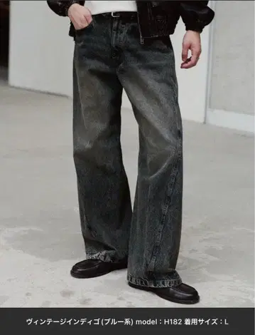 VINTAGE WASHED CURVED DENIM (미사용)