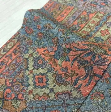 크레이프 원단 사라사 코몬 순수 실크 이중 기모노 넓은 옷깃