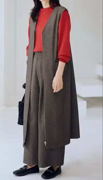 anyFAM 온워드 카시야마 라이트 트위드 오버롤 스커트 L