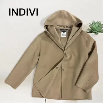 [ 새상품급 ] INDIVI 해밀턴 라무 울 숏코트 베이지