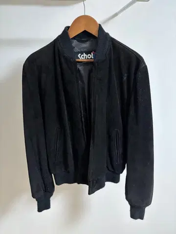 Schott 스웨이드 블랙 봄버 자켓