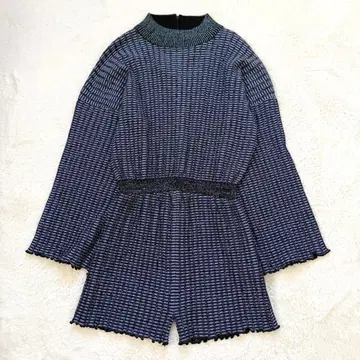 [ 새상품급 ] PAMEO POSE 셋업풍 니트 점프 수트 퍼플 F