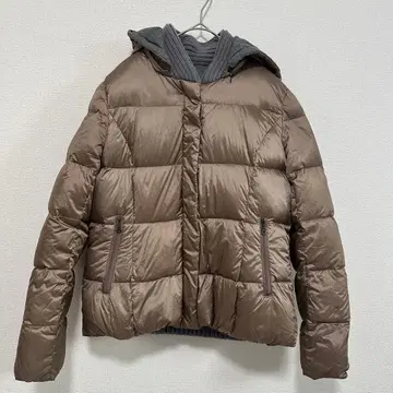 Kmix 브라운 다운 자켓 리버서블 후드 부착