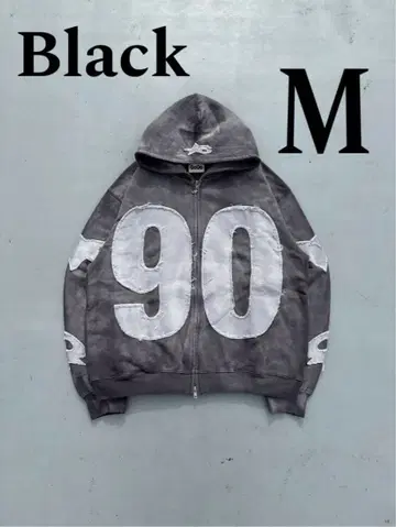 9090 넘버링 위드 스타 로고 집 후디