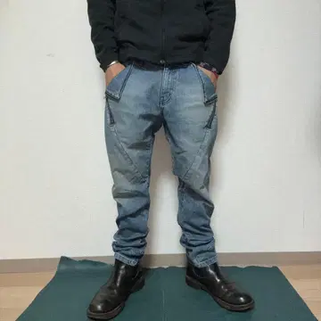 And A 지퍼 포켓 빈티지 가공 데님 42 Y2K