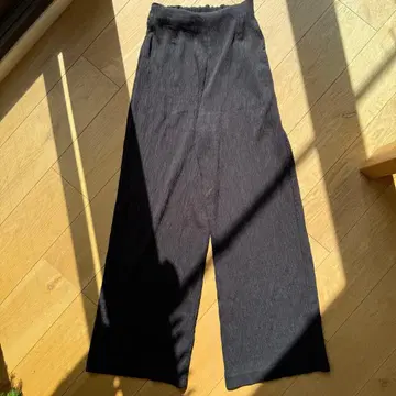 한국 플리츠 팬츠 블랙