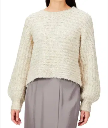 내추럴 뷰티 베이직 스웨터 크롭 믹스얀 니트