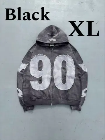 9090 넘버링 위드 스타 로고 집 후디