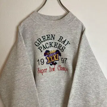 헤인즈 USA제 GREEN BAY PACKERS 자수 맨투맨 90s