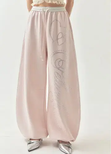 PELLICULE 페리큐어 stone-deco sweat pants