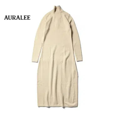 [ 새상품 ] AURALEE 원피스 캐시미어 긴팔 하이넥 맥시 니트