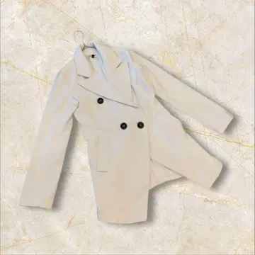 HERME 자켓 긴팔 코트 아우터 XS 사이즈 화이트 두꺼운 원단
