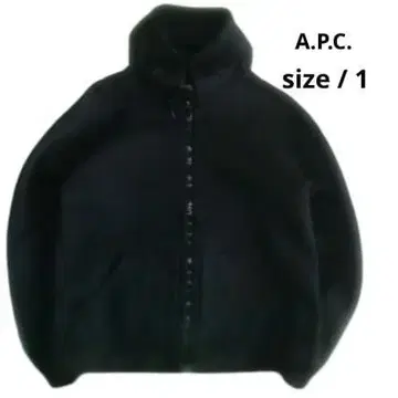 A.P.C. 코튼 속기모 지퍼 후드티 프랑스제 블랙 size1