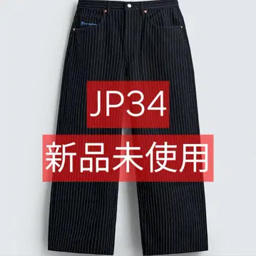 완판템 ZARA CHAMPION 스트라이프 배기 핏 청바지