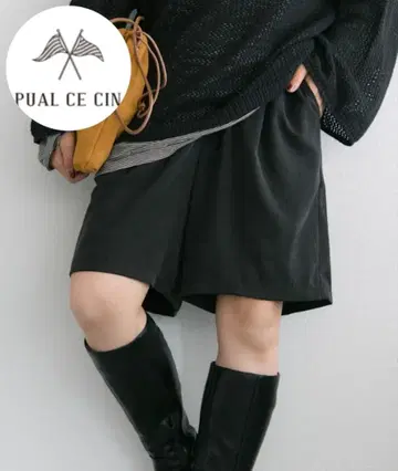 새상품 PUAL CE CIN 소프트 트윌 하프 팬츠 빅 사이즈 블랙 신상