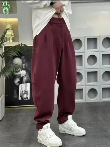 사루엘 팬츠 와인 레드 새상품