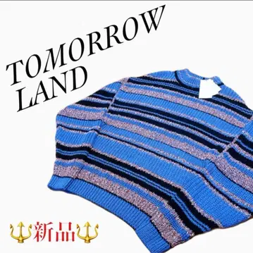 [ 새상품 ] TOMORROWLAND 보더 니트 스웨터 라이트 블루