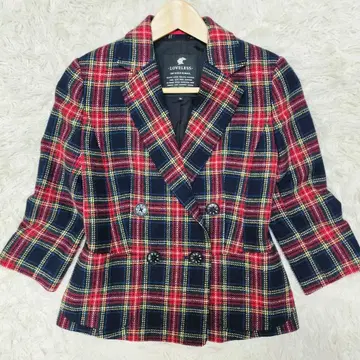 LOVELESS 트위드 더블 테일러드 자켓 34 S 상당 체크