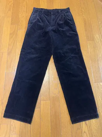 네이비 코듀로이 와이드 팬츠