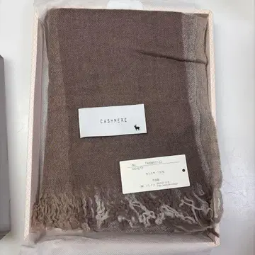 macocca 머플러 체크 브라운 캐시미어