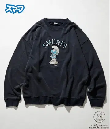 프릭스스토어 스머프 플로키 프린트 크루넥 맨투맨
