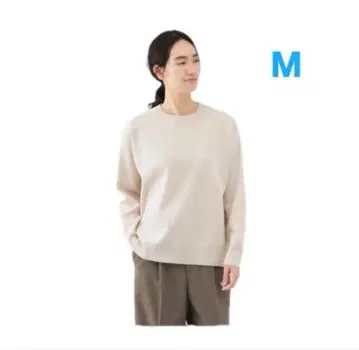 [ 미사용 ] 무인양품 워셔블 밀라노 리브 편직 크루넥 스웨터 M