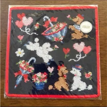 페이러 손수건 몽쁘띠룰루 푸들 WEB 한정판 새상품 레드