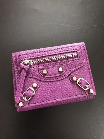 새상품 편리한 세련된 퍼플 바이올렛 여성용 가죽 3단 폴더형 지갑