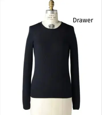 새상품급 Drawer 실크캐시미어 리브 니트 블랙 2