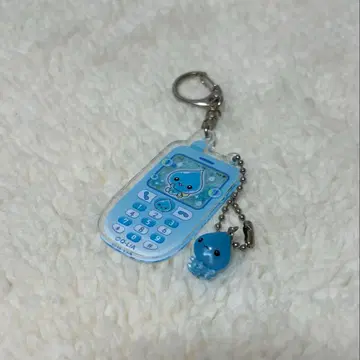 물방울짱 미니 참 포함 폴더폰풍 키링