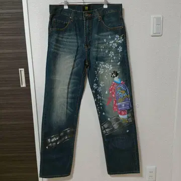 교유젠 손그림 청바지 ZEN (ZEN) 교토 마이코 일본 32인치