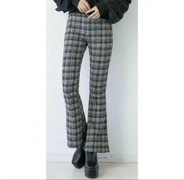 GYDA 트위드 CHECK PATTERN 플레어 팬츠