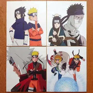 NARUTO 제일복권 BORUTO 색지 나루토 사스케 미나토 미사용 4점