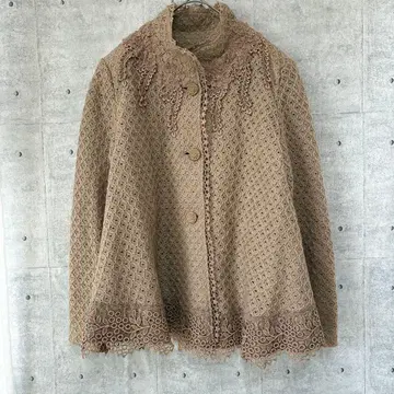 [피드로] 아우터 자켓 레이스 가공 꽃 버튼