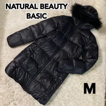 NATURAL BEAUTY BASIC 블랙 다운 롱 코트 M