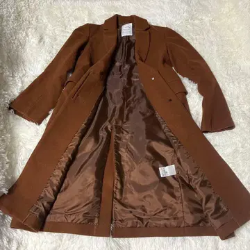 SALON 브라운 더블 브레스트 코트 S 사이즈