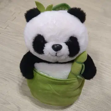 팬더 봉제 인형 그린  포켓 부착