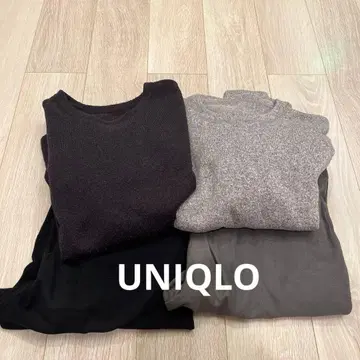 UNIQLO 블랙 크루넥 룸웨어 2세트