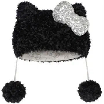 USJ 키티 블랙 고양이 귀 모자 반짝이 리본 포함